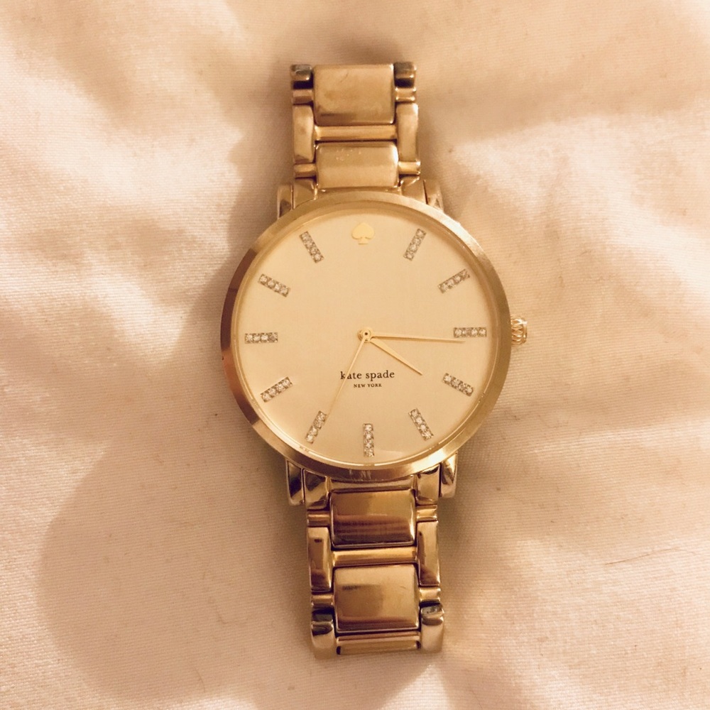 Kate Spade Gold Gramercy Watch w/ Crystals